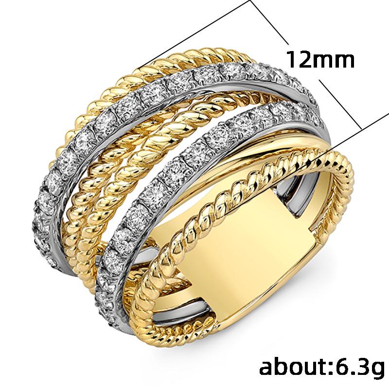 Кольцо Huitan Fancy Cross Twist Twine для женщин, золотого цвета с микрокристаллическим камнем циркония, изящные обручальные кольца для женщин, модные ювелирные изделия