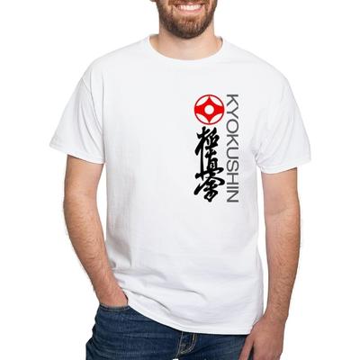 CafePress Стильная Белая Футболка Kyokushin Мужская 100% Хлопок, Классическая Белая Футболка с Графикой