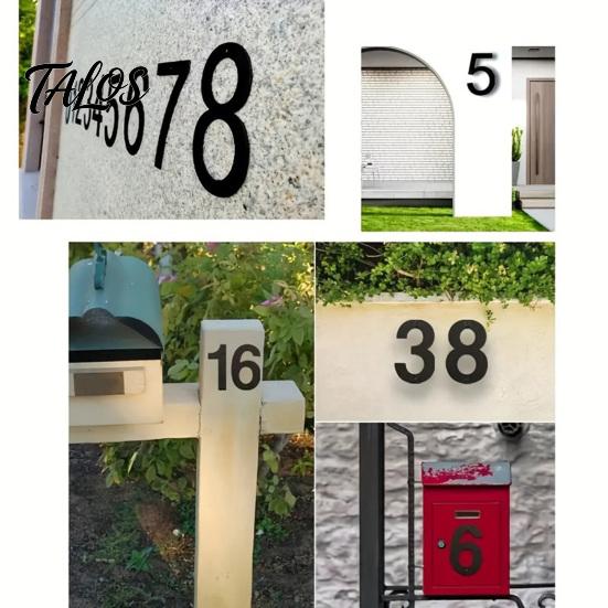 Metal Number Sign 3D House for Outside, Modern 0-9 Floating Address Numbers, Numbers Weather-proof Door, Mailbox, Wall, Yard Weatherproof Iron Plate
