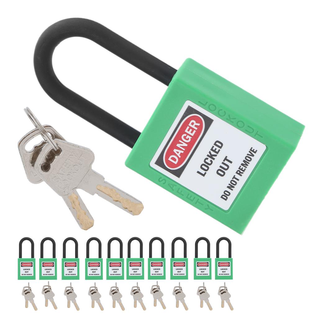 10Set 38mm 1.5in Safety Padlock Engineering Insulation DustProof for Factories Construction Sites Hospitals Chemicals