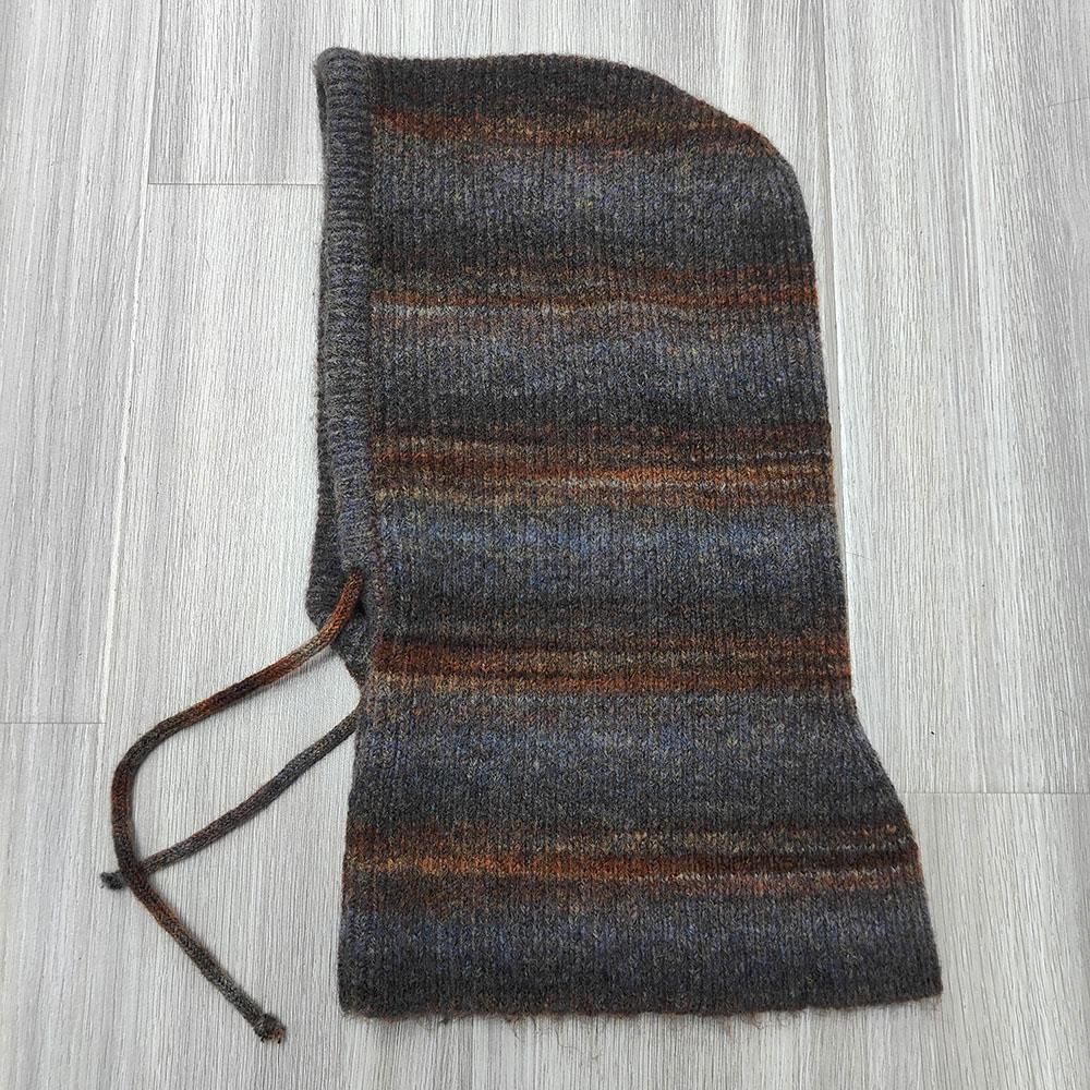 Женская шерстяная вязаная балаклава в полоску tie-dye, шапка-шлем, шарф-шлем, защита ушей и шеи