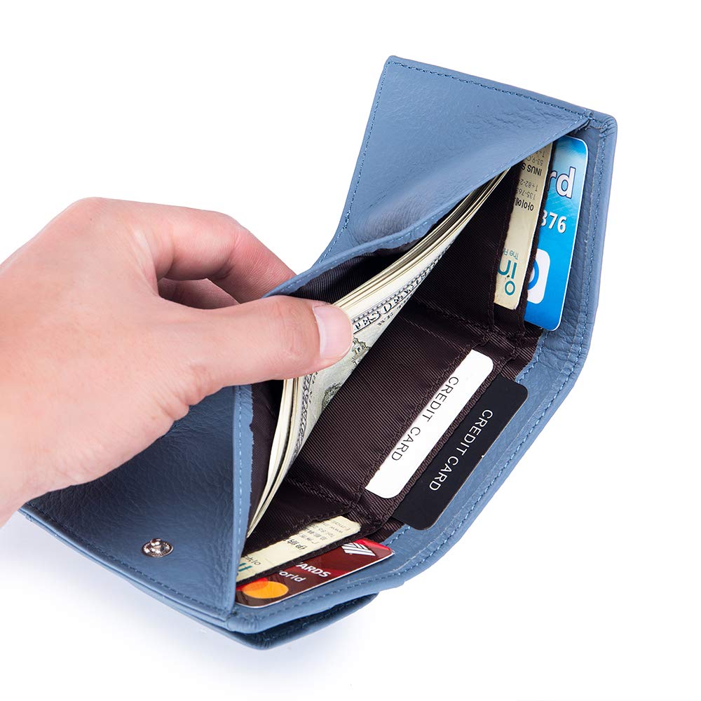 Yocipa Мини-кошелек из натуральной кожи для женщин, защита от RFID-скимминга, компактный, тонкий, с отделением для монет, Популярный трехскладной кошелек для мужчин,