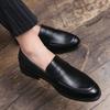 Fashion Evening Dress Men Shoes High Quality Black New Stylish Design Slip-on Shoes Casual Formal Office Leather Shoes Luxury Career