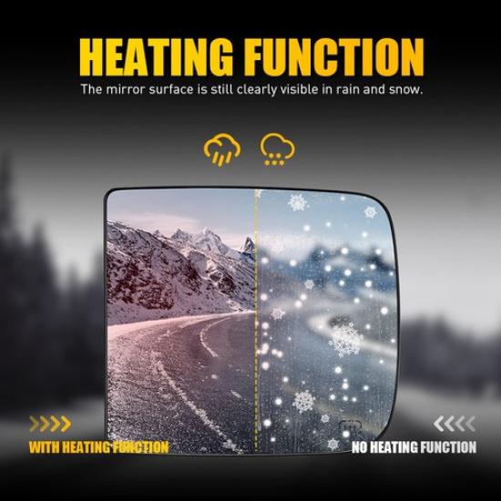 For 2009 - 2018 RAM Upper Towing Mirror Glass Heated Driver Left Side 68067727AA