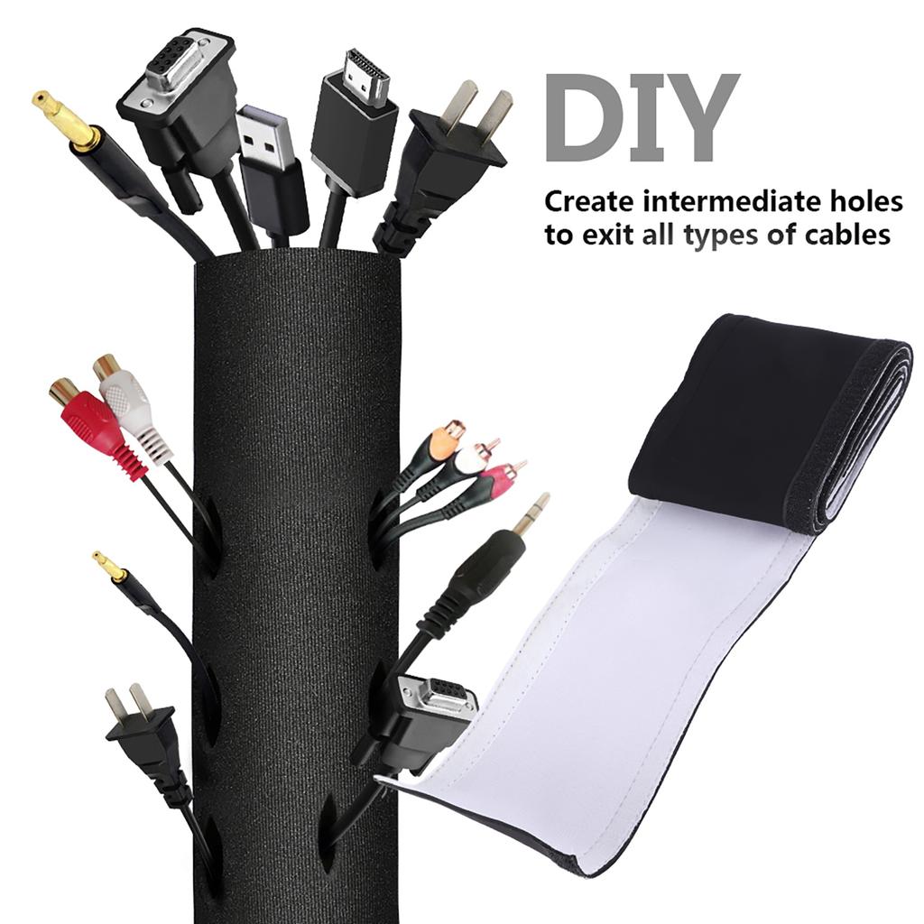 Рукав для укладки кабеля 78 дюймов, гибкий неопреновый регулируемый рукав для шнура, чехол для обертывания, скрытый провод