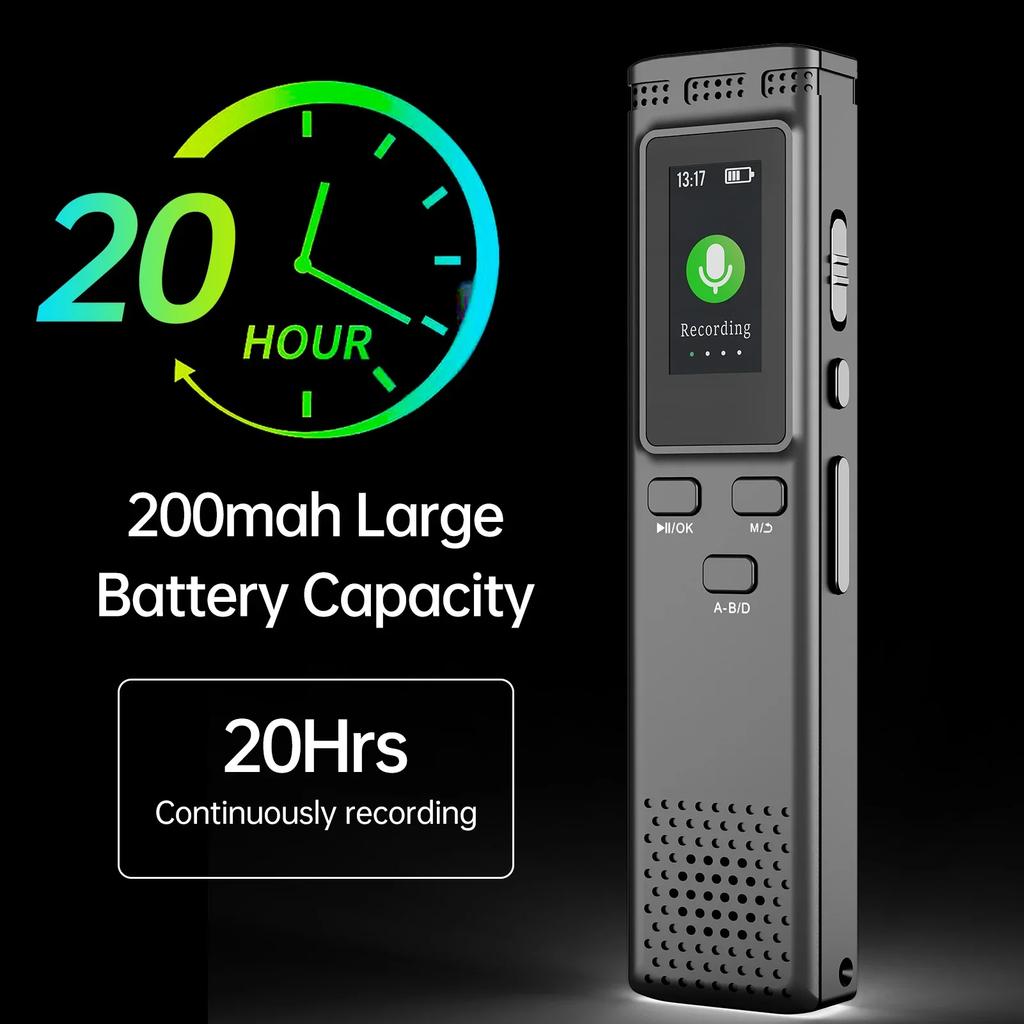 Цифровой диктофон с шумоподавлением, активацией голосом, воспроизведением MP3 (64 ГБ/16 ГБ/8 ГБ)