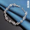 925 Sterling Silver Square Zircon Bracelet Fashionable Wedding Jewelry