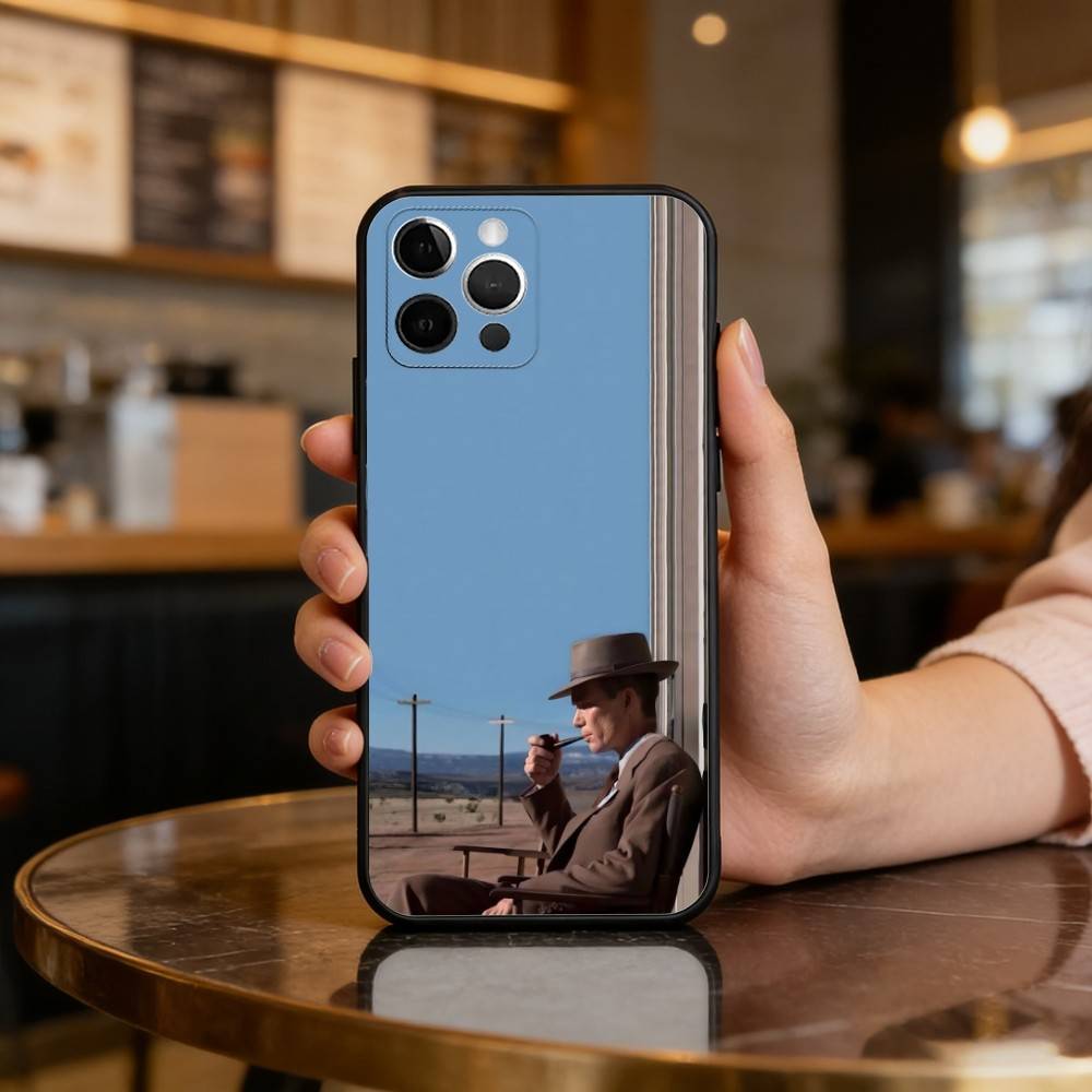 Чехол для телефона F-Film O-Oppenheimer Для iPhone 17,16,15,14,13,12,11 Plus,Pro Max, Мягкий Силиконовый Черный Чехол