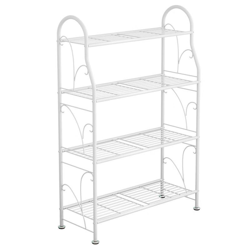 Simple Multi-Tier White Metal Flower Stand