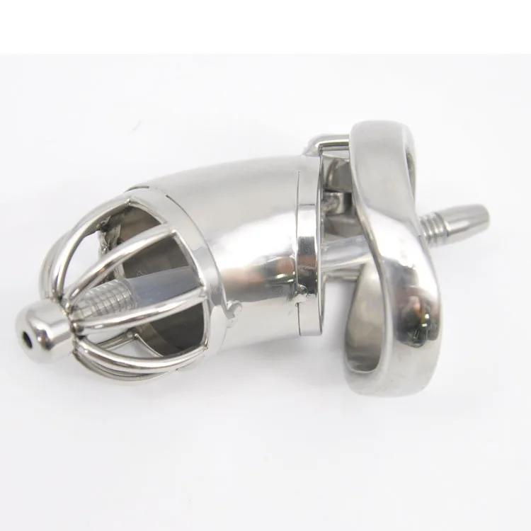 Stainless Steel Male Chastity Cock Cage Urethral Lock Penis Ring Dick Bondage Belt Sounds Catheter Erotic Sex Toys for Men 18+