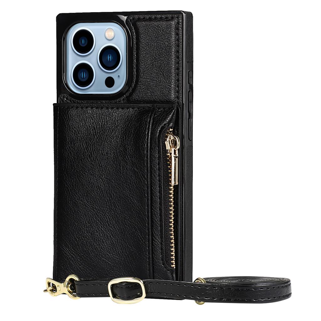 Многофункциональный кожаный чехол-бумажник с ремешком через плечо для iPhone 15 14 Plus 13 12 11 Pro Max XSMax для Samsung S23 S22 S21 Ultra Plus S21FE Huawei Mate 40