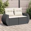 VidaXL Garden Sofa with Cushions 2-Seater, Seat with Backrest, Patio Furniture Backyard Terrace Outdoor, Black 366018
