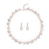 Vintage Artificial Pearl Necklace Earring Set With Alloy Pendants For Women