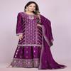 Majestic Purple Embroidered Sharara Suit Set