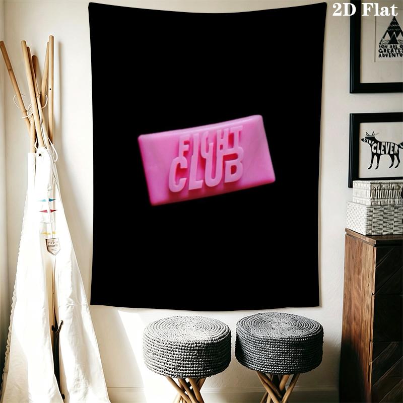 Fight Club Wall Tapestry Aesthetic Wall Hanging Printed Fabric Blanket Decorative Tapestries for Bedroom Living Room Home Decor