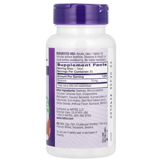 Natrol- Melatonin, Sleep, Fast Dissolve, Strawberry, 10 mg, 60 Tablets