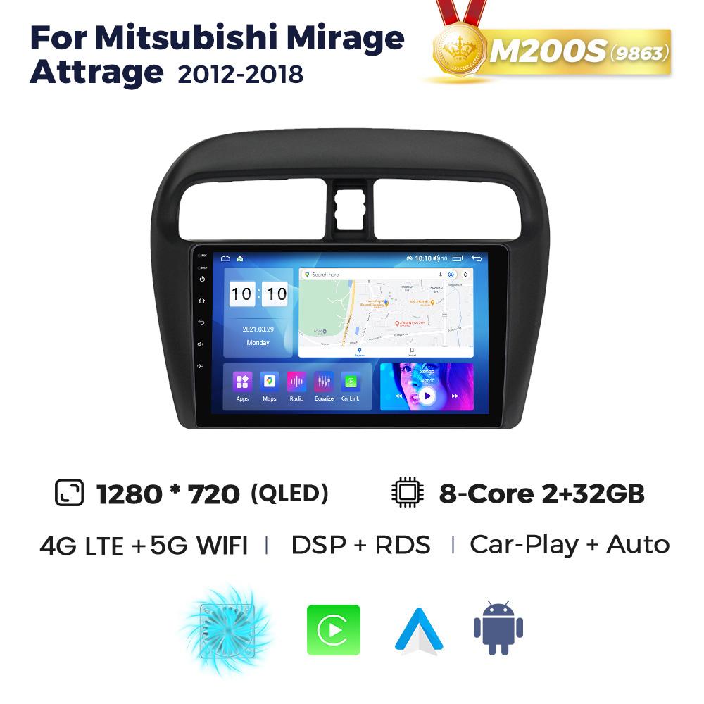9'' Android автомобильный радиоприемник стерео для Mitsubishi Mirage Attrage 2012-2018 2019 Space Star 2014 мультимедийный видеоплеер 2Din головное устройство