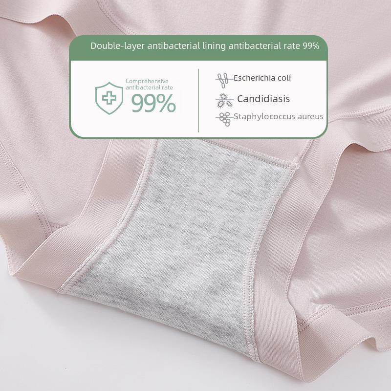 Women's Breathable Seamless Mid-Waist Cotton Modal Underwear with Antibacterial Crotch