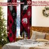 2pcs, 2D FLAT PRINTING Curtains (Without Rod) Plaid Forest(1) Modern Fashionable Curtainments during the Christmas holiday