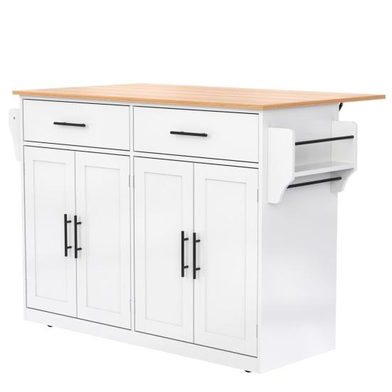 Kitchen Sideboard Serving Trolley with Folding Table Top 120x46(70)x91cm White Castors Cabinet And Interchangeable Wooden Legs Ideal for