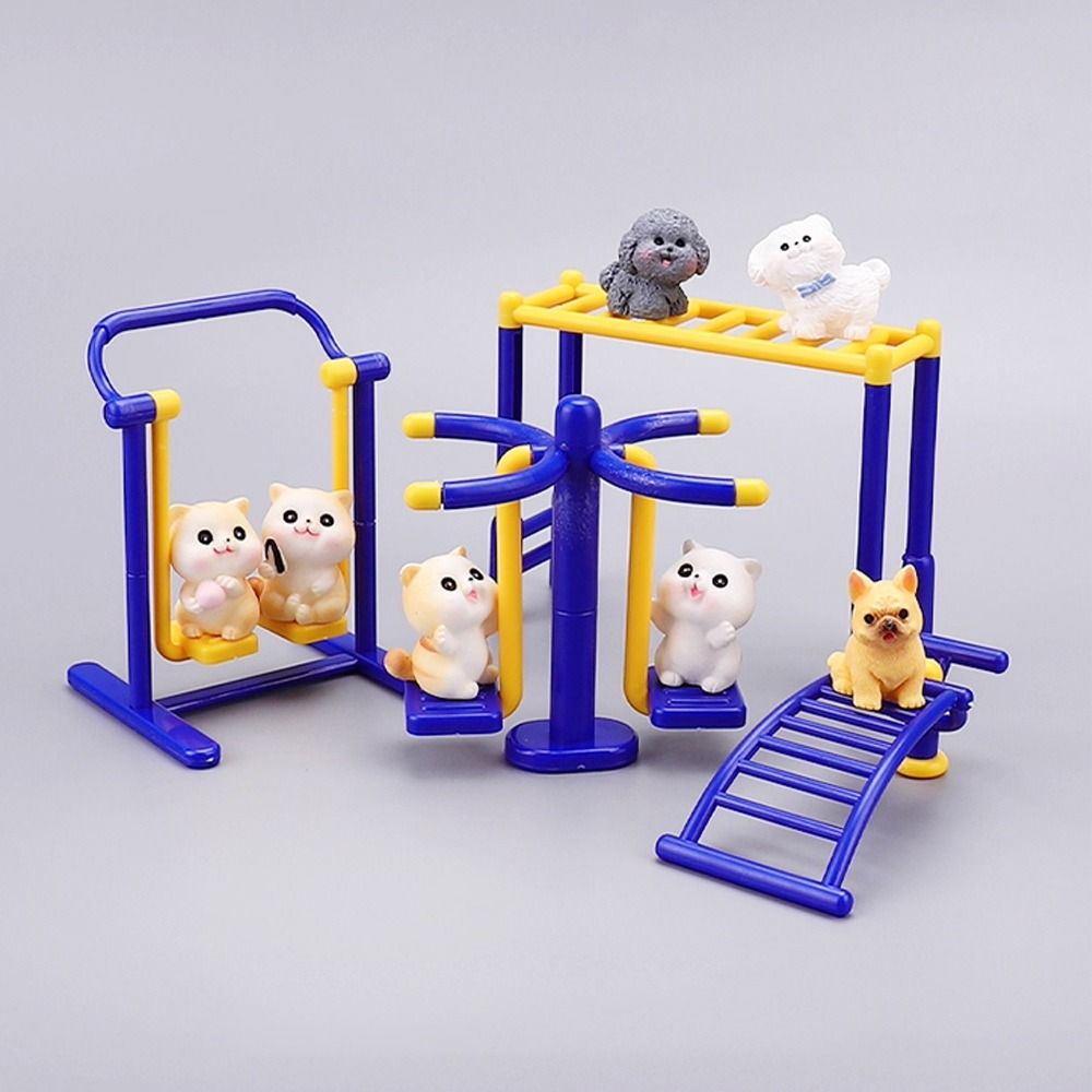 3 шт./Набор Желтый и синий Модель сцены для занятий спортом на открытом воздухе Модель сцены Модель песочного стола Миниатюрные сцены кукольного домика Подарок