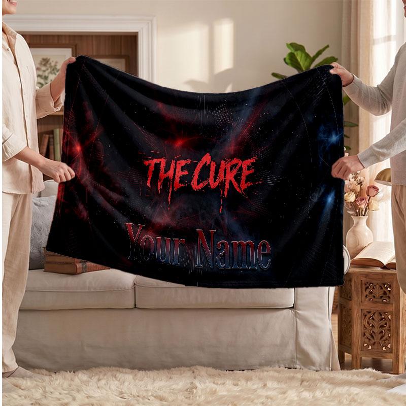 The Cure Flannel Blanket, Custom Name Text Personalized Soft Throw Blanket Home Decor Gift