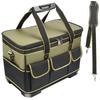 Chisafly Tool Tool Storage Large with Shoulder Multiple Oxford Green Bag, Bag, Capacity, Durable, Foldable, Strap, Pockets, Cloth, Water-Repellent