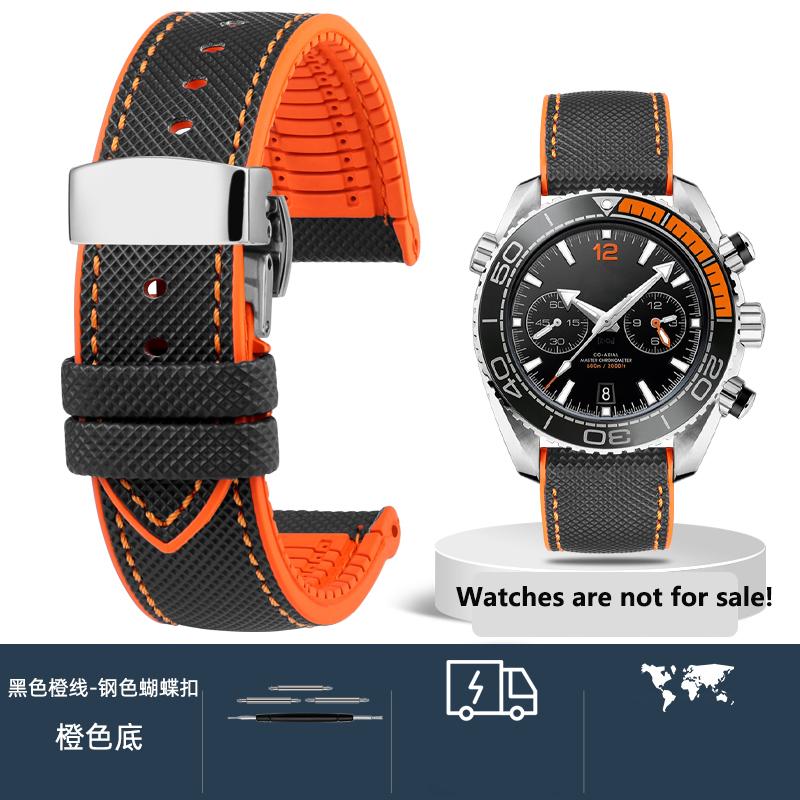 20 мм 21 мм 22 мм 23 мм 24 мм Унисекс Высококачественный нейлоновый ремешок с резиновой нижней частью Водонепроницаемый ремешок для часов для любой марки часов Мужской браслет