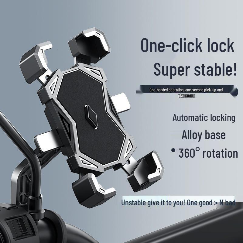 Multifunctional Mobile Phone Holder for Electric Vehicles, Motorcycles, Bicycles, and Scooters. Ideal for Navigation and Food Delivery Riders.