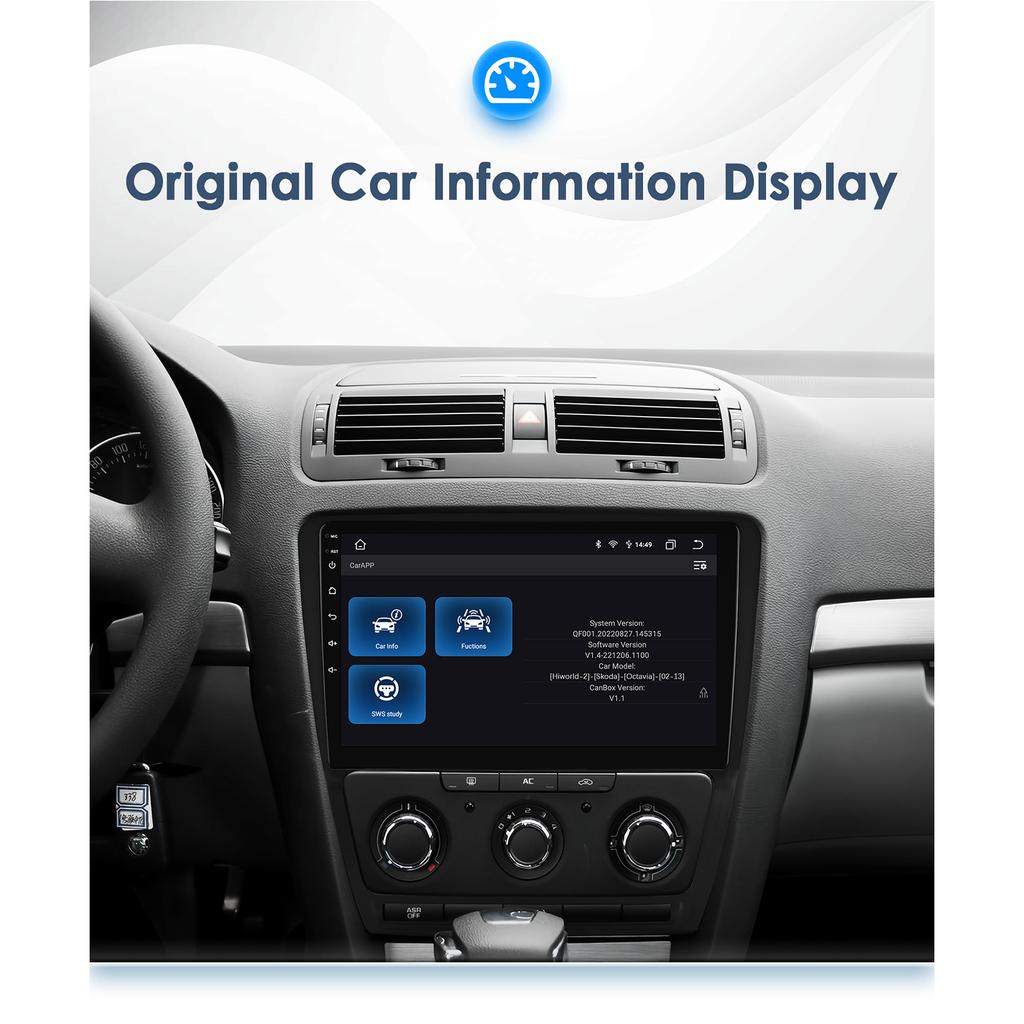 Hizpo 10.1 Carplay 4G 2Din Android 13 Автомобильное радио для Skoda Octavia 2 2008 - 2013 Мультимедийный видеоплеер GPS DSP Авторадио RDS ПК Интеллектуальный экран