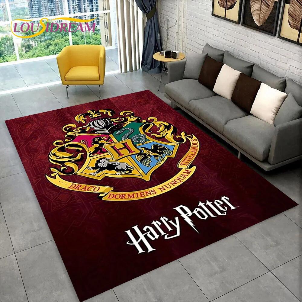 3D P-Potter Magic Academy Movie HD Rug Carpet for Living Room Bedroom Home Decor,Floor Mat Non-slip for Sofa Doormat Gift Kids