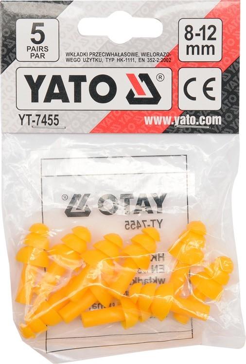 Earplugs, silicone, SNR 22 dB, 5 pairs. YT-7455 YATO