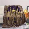 1Pc Muslim Print Flannel Blanket, High quality Comfortable for All Seasons, Home Decor, Warmth and Comfort, Perfect for Christmas Gifts W134