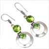 Peridot Quartz Gemstone Handmade Silver Jewelry Earrings 1.5''