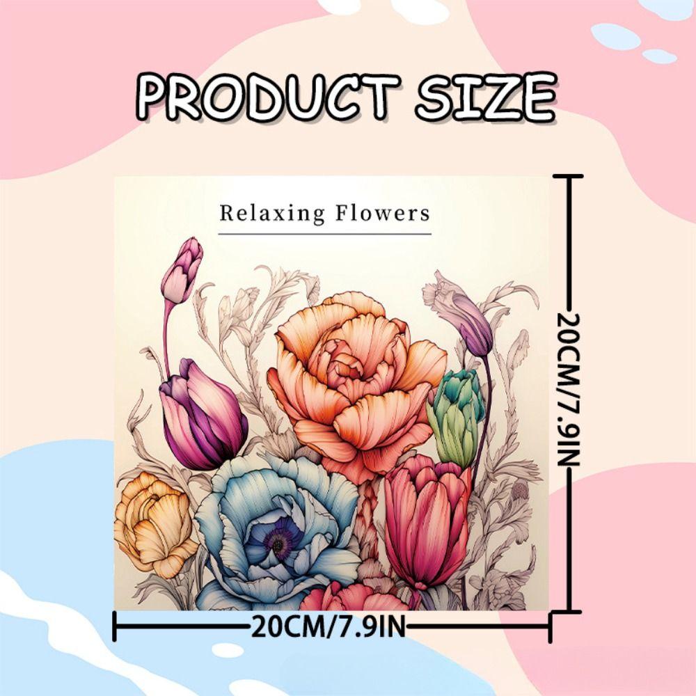 Раскраска с цветами для снятия стресса МИЛАЯ И ПРОСТАЯ Книга для граффити Цветной карандаш