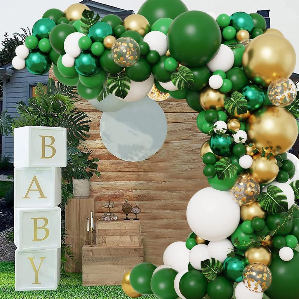 Macaron Green Balloon Arch Garland Kit Wild One Jungle Birthday Balloon Decoration Wedding Baby Shower 1st Birthday