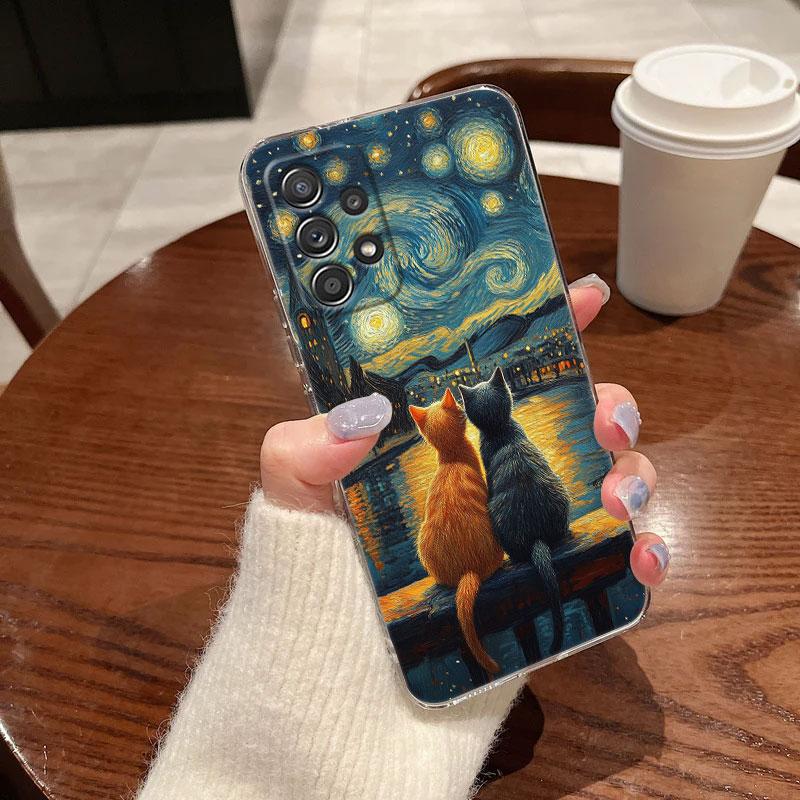 Чехол для телефона с картиной Ван Гога «Звездная ночь» для Samsung Galaxy A56 A57 A37 A55 A54 A36 A35 A26 A25 A16 A17 A07 A52 A21s