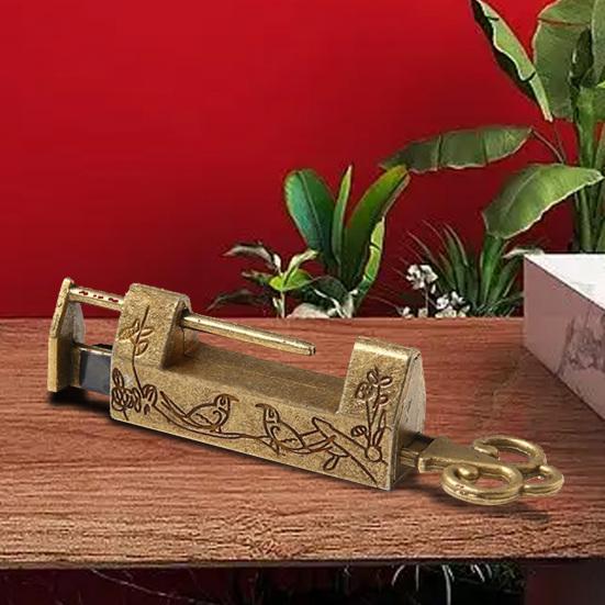 Замок для ящика в китайском стиле, декор в виде птицы и цветов, горизонтальное открытие, цинковый сплав, антикоррозийный, винтажный навесной замок для шкафа