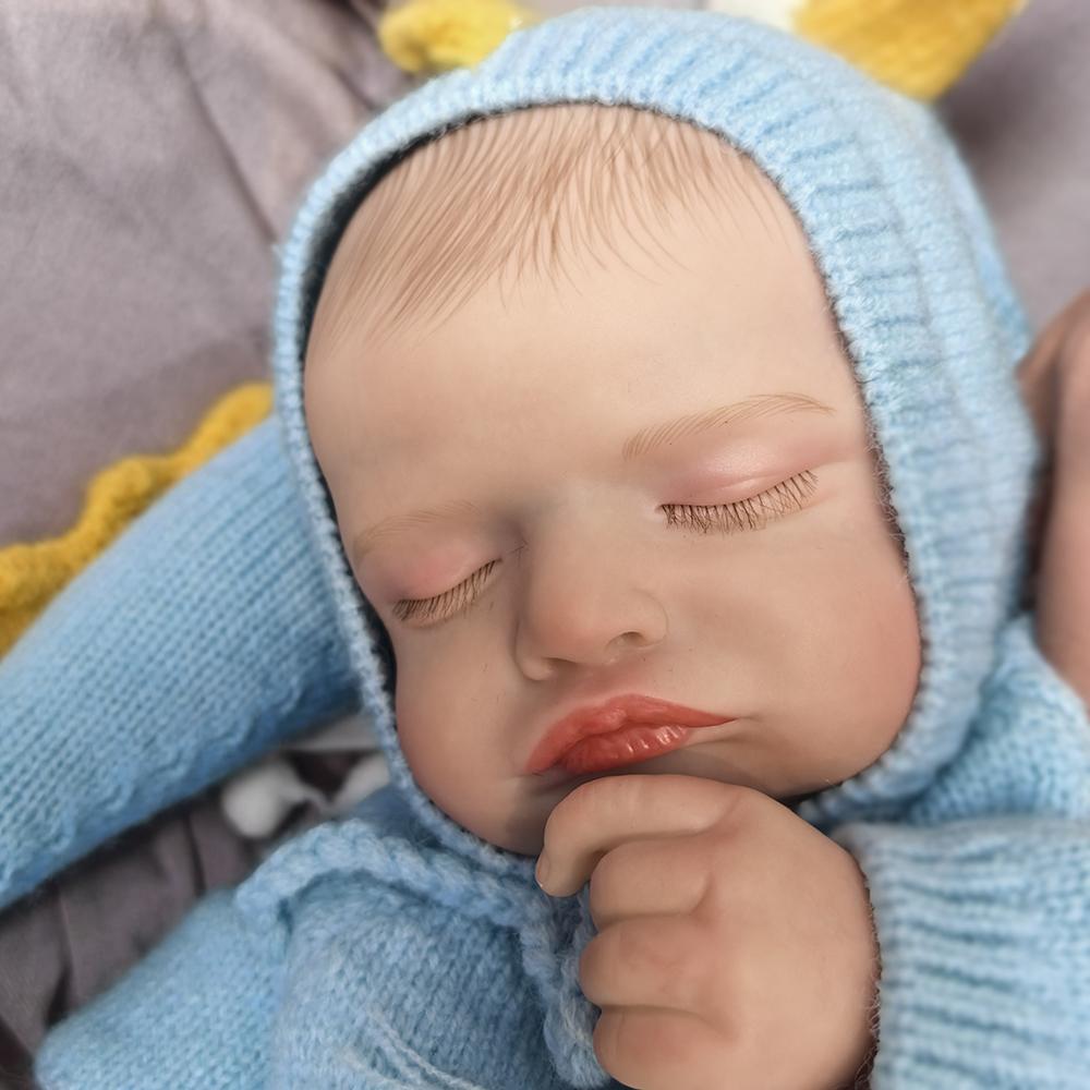 Realistic 3D Painted Skin Reborn Baby Dolls Cloth Body 46 Cm Close Eyes Bebe Reborn Doll Looks Like Sleeping Fashion Gift Toy