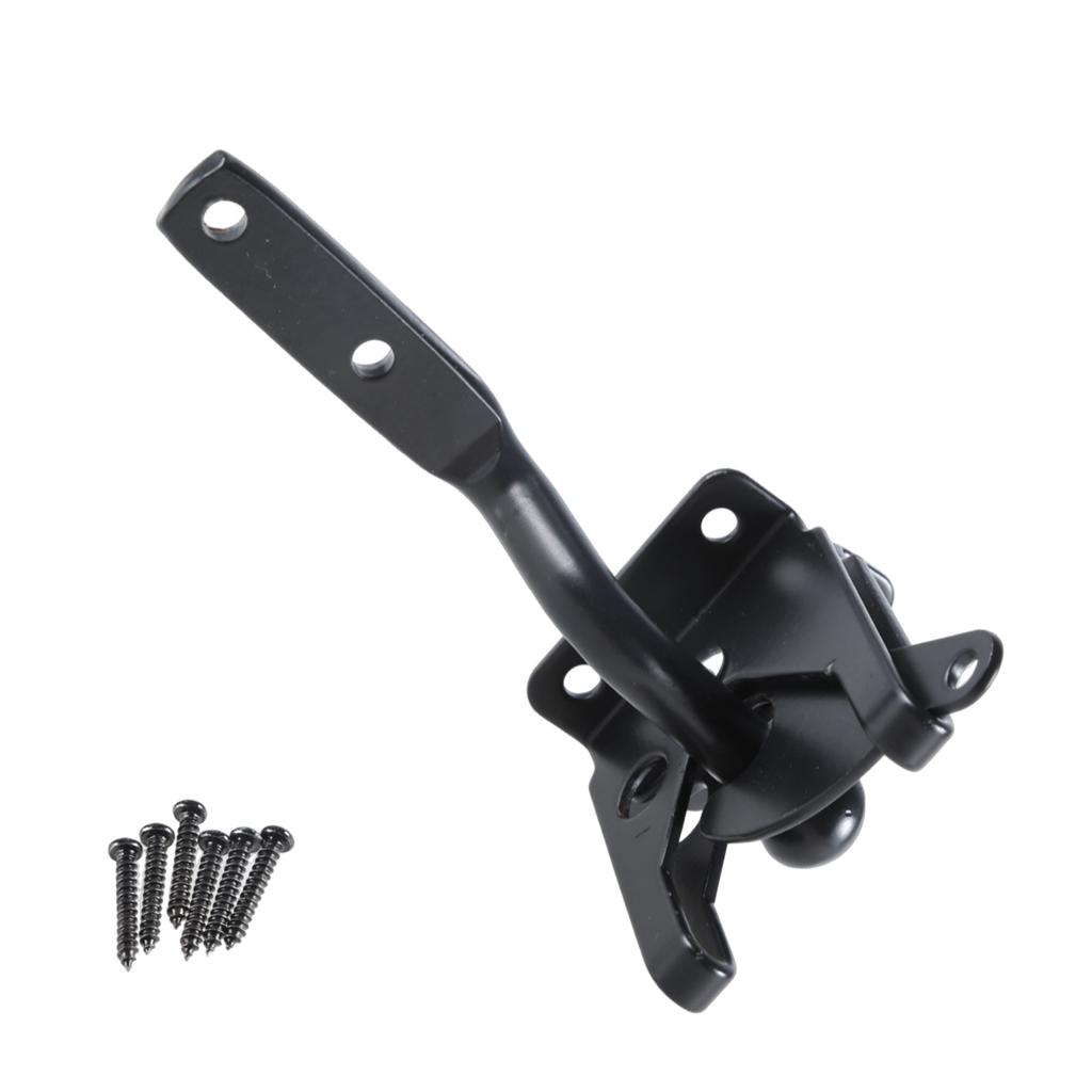 Automatic Gravity Lever Gate Latches Lock Steel Self Locking Bolts Heavy Duty Black Steel Gate Lock for Garden Fence