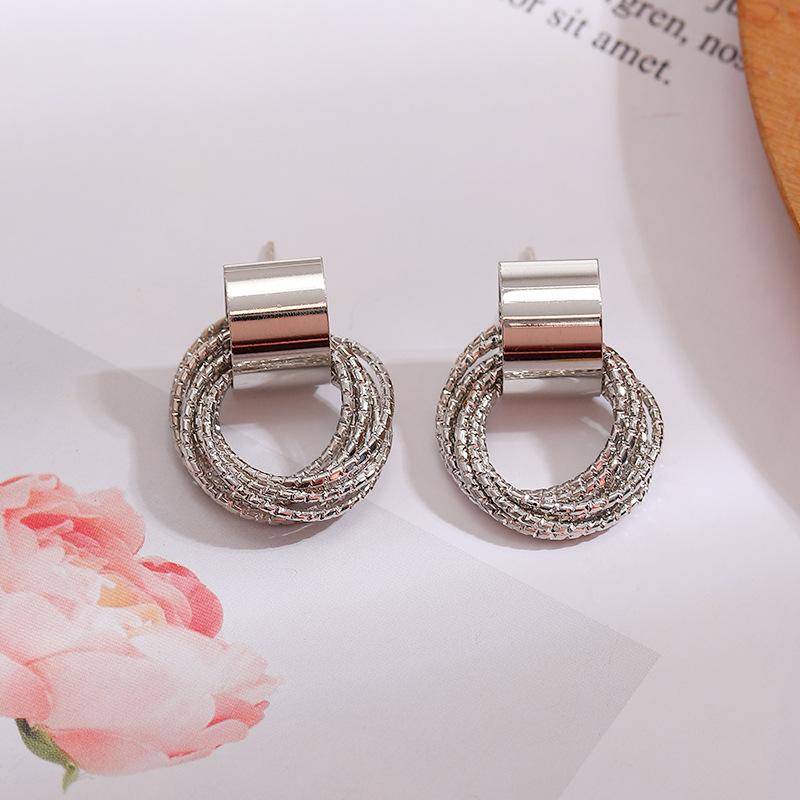 Minimal Design Metal Beans Stud Earrings For Cute Girls  New Fashion Jewelry Party Simple Accessories For Womens