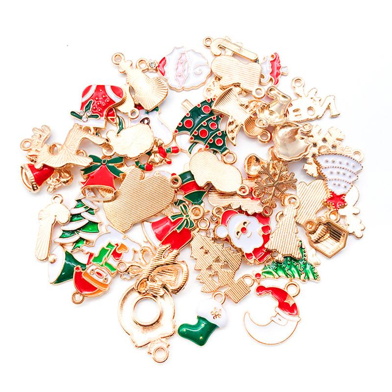20PCS Christmas Multi-element Pendant Bracelet Ornament Keychain Alloy Creativity DIY Gift Accessories