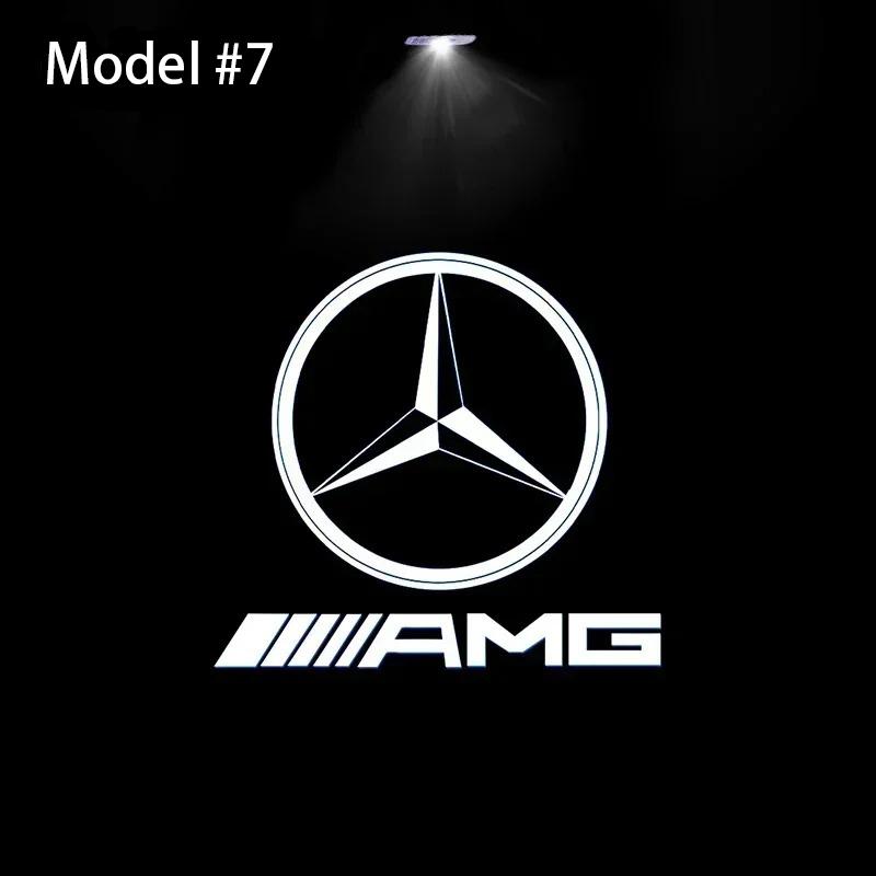 2Pcs Car Door Welcome Light Led HD Projector Lamp Courtesy Lights For Mercedes Benz C117 W117 E COUPLE C207 C205 A205 W218 C218 DC6