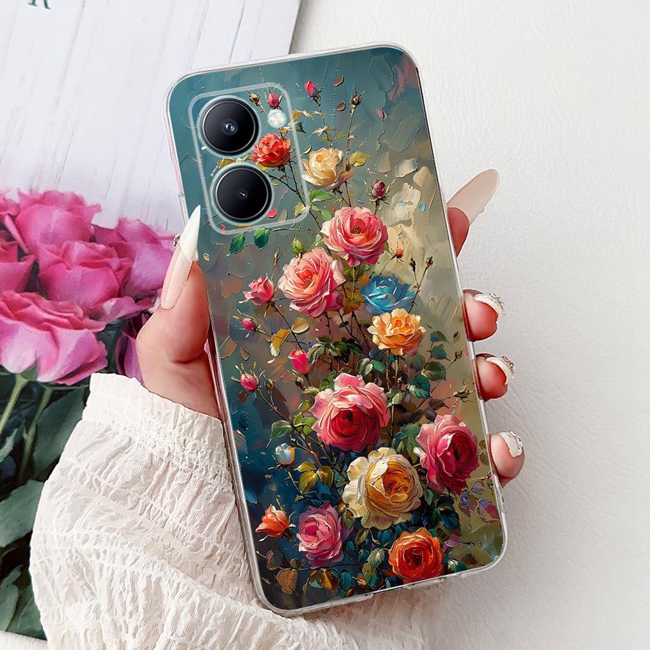 Чехол для Realme C33 2023 RMX3627 Цветы Расписной Чехол Мягкий Силиконовый Чехол Для Realme C31 C 33 RealmeC31 RealmeC33 Корпус