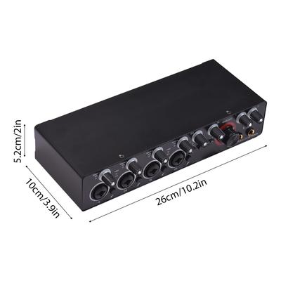 Звуковая карта с записью звука на 2 канала с драйвером Интерфейс, USB-звуковая карта 2 входа / 2 выхода 24 бит 192 кГц 48 В Блок питания для Professio