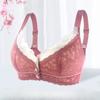 Exquisite Lace Front Buckle Underwear Ladies Shaping Cup Adjustable Straps Middle-aged and Old Without Steel Ring Big Yards Bra
