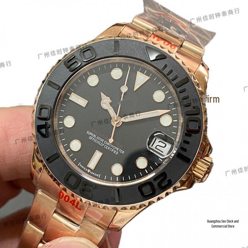 Мужские автоматические механические часы Rolex Grey Yacht - Большой циферблат, Водонепроницаемые, Популярная модель