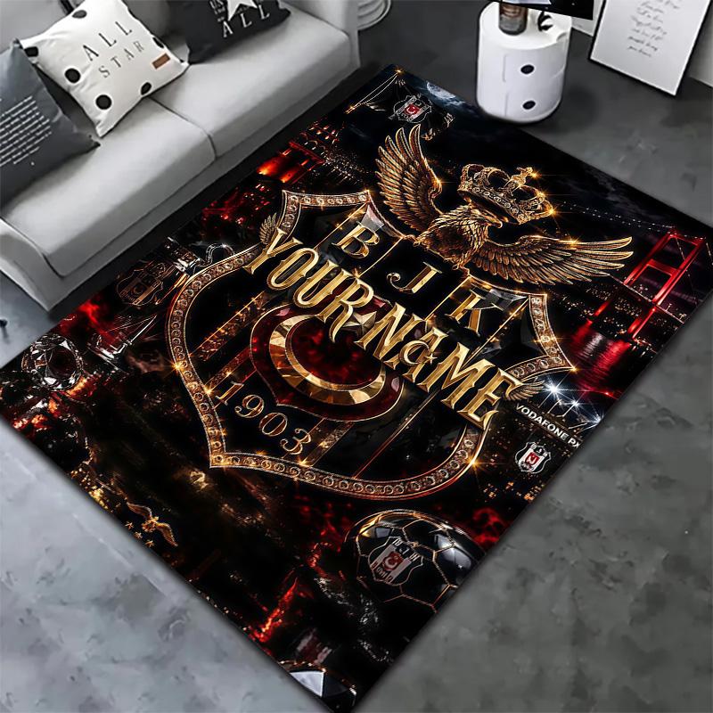 Besiktas Gymnastics Club Custom Name Carpet Rug For Living Room Bedroom Home Sofa Decoration Kids Play Nonslip Floor Mat