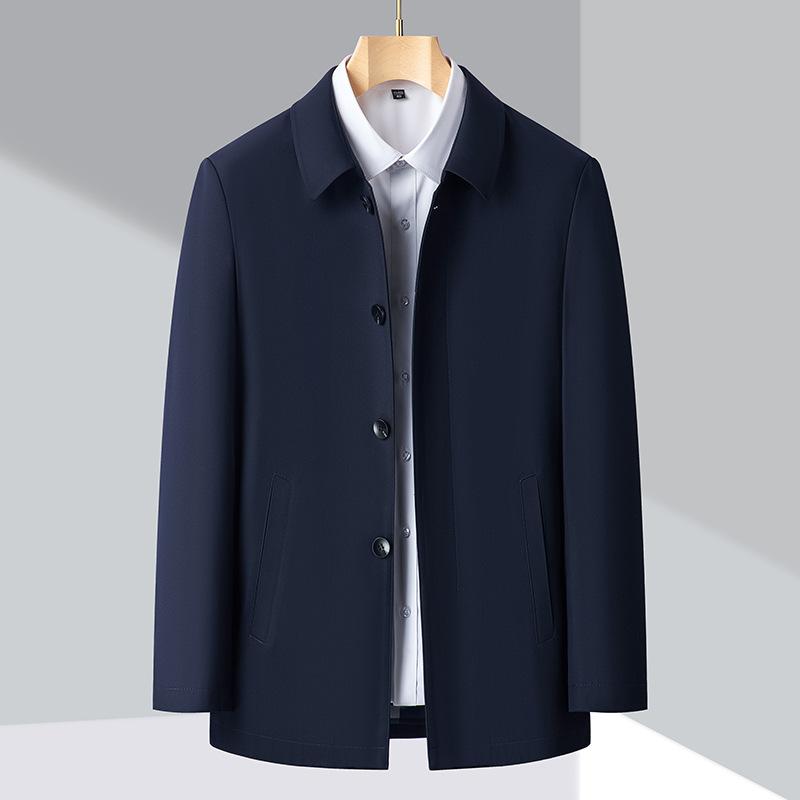 Spring and Autumn New Wool Men's Jackets for Middle-aged and Elderly Dads Spring and Autumn Business Casual Lapel Jackets