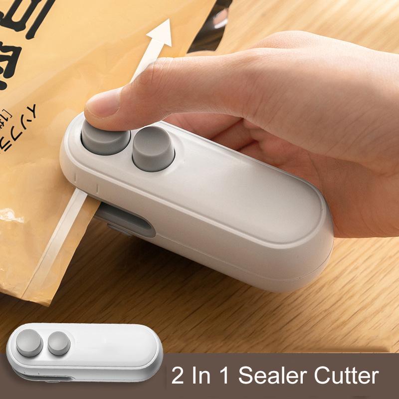 1 In 1 Mini Bag Sealer Cutter Portable Handheld Plastic Bag Heat Sealer Multifunctional Snack Food Packaging Sealing Machine